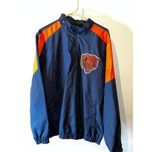 Vintage Chicago Bears Head Jacket Large L 1/4 Zip Pullover NFL Coat